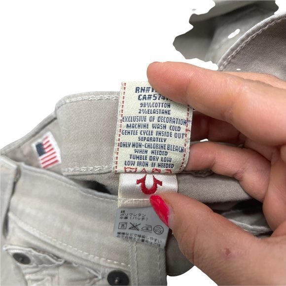 True Religion Women's Linda Gray Cropped Skinny Jeans Size 24 Pre-Owned - Picture 7 of 8